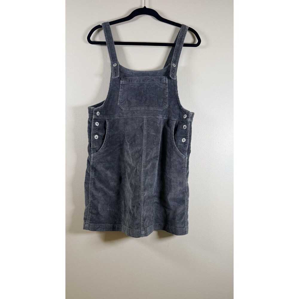 American Eagle Outfitters Women's Gray Corduroy Overalls Dress w/Pockets M
